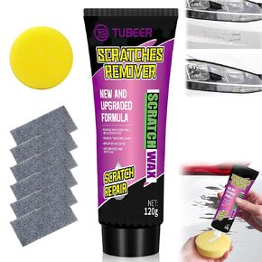 Nano Sparkle Cloth Car Scratch Remover Set, 2024 New Nano Sparkle Cloth and Car Scratch Repair Paste,Car Scratch Repair Paste Polishing Wax with Sponge for Car Various Surfaces,Deep Scratch Repair