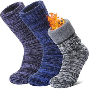 3 Pairs Thermal Boot Socks for Women Men Hiking Thick Winter Warm Insulated Heated Socks for Extreme Cold Weather
