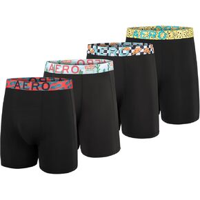 AEROPOSTALE Mens Boxer Briefs 4 Pack Poly Spandex Performance Boxer Briefs Underwear