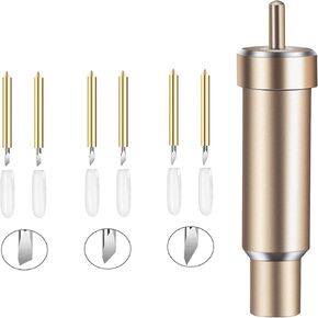 Deep Cut Blade and Housing for Cricut, Deep Point Blade Compatible with Explore 3/Air 2/Air/One/Maker/Maker 3/Venture, for Cutting Thick Materials Crafts (Gold 6Pcs Deep cut Blade and Housing)