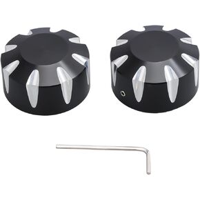 Axle Nut Covers for Can Am Spyder, Aluminum Axle Nut Caps Tricycle Accessories for 2018-Up Can-Am Spyders GS/RS RT ST F3 All Models (Black Front Axle)