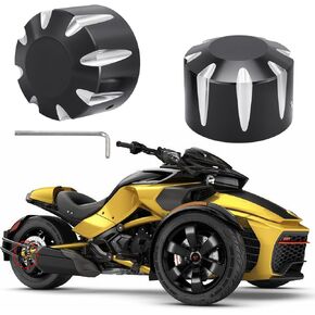 أغطية صواميل المحور لـ Can Am Spyder، ملحقات دراجة ثلاثية العجلات من الألومنيوم لأغطية صواميل المحور لعام 2018-Up Can-Am Spyders GS/RS RT ST F3 جميع الموديلات (المحور الأمامي الأسود)