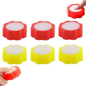 6 PCS Finger Wet Sponge Professional Fingertip Moistener Finger Moistener Flower Shape Finger Wet Sponge Cup for Fingers Counting Money Papers Bills Documents