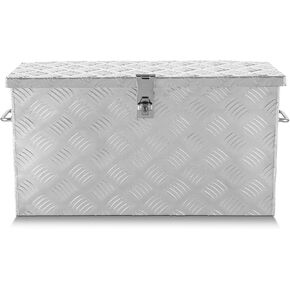 DNA MOTORING Truck Tool Box Lockable Storage Box, Truck Bed Tool Box Truck Bed Organizer Aluminum Truck Tool Boxes for Bed of Truck, w/Lock & Keys, 27" X 9.4" X 12.6" Silver, TBOX-T5-008-ALU