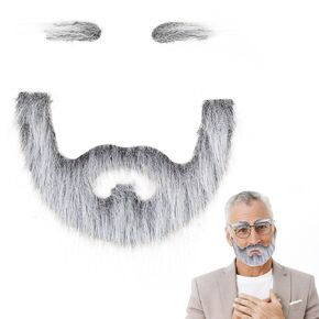 CHGCRAFT 2Sets Self Adhesive Fake Mustache Set DIY Self Adhesive Eyebrows and Beards for Cosplay Costume Supplies Halloween Festival Party