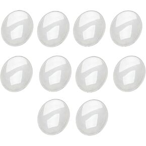 dophee Oval Glass Cabochon for Jewelry Making, Clear Dome Tiles Cabochons with Flat Back, Dome Bead Cameo Cabochon Tile for DIY Craft Photo, Pendants, Rings, Necklace, 25x18mm, 50-Pack