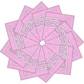 12 Pack Bandanas Unisex Paisley Cowboy Bandanas Bulk Multi Purpose Headband Scarf for Men Women Costume