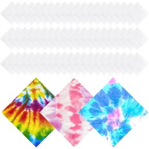 YMHPRIDE White Bandanas for Tie Dye Men Women Bandanas Bulk DIY Solid Cotton Bandana Large Headband Head Wrap Handkerchiefs