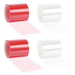 4 Rolls of Self Adhesive Repair Light Tape-16.4 ft x 2 Inches Headlight & Taillight Adhesive Repair Tape ，Auto Tail Light Tape Fog Lights Tint Tape Headlight Lens Tape (2 Red, 2 Clear)