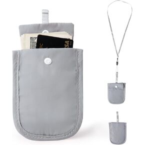 Hidden Bra Wallet - Undercover Travel Pouch with Adjustable Elastic Strap for Credit Cash，Cards, and Valuables - Secret Stash Pocket for All Bra Sizes (grey)
