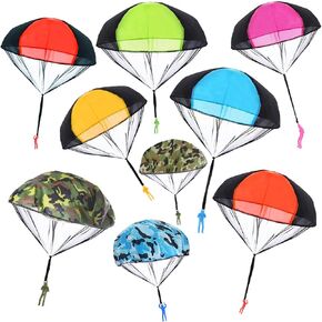 LOMIMOS 9pcs Parachute Toy,Tangle Free Throw Throwing Parachute Outdoor Toss It Up Flying Paratrooper Toy Hand Army Soldier for Children Kid Party Favor