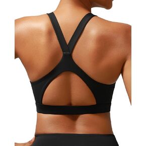 Sports Bras for Women,U Back Padded Medium Support Wireless Yoga Workout Longline Sports Bra with Removable Cups