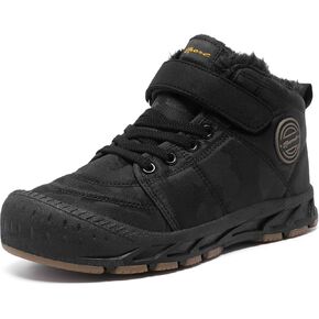Boys Girls Snow Boots Winter Slip On Warm Fur Lined Shoes Lightweight Water-Resistant Cold Weather Boot (Little Kid/Big Kid)