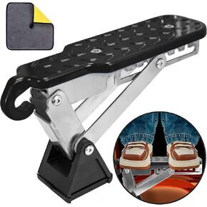 Universal Fit Car Door Step, Foldable Door Latch Step with Adjustable Angle for Car Roof Access, Both Feet Stand Car Step for SUV and Truck, Orange