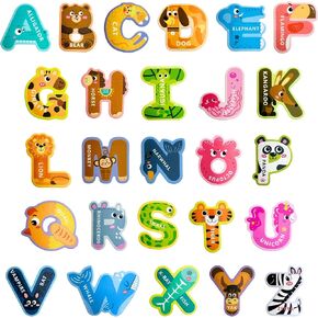 EHR Magnetic Letters and Numbers,Colorful ABC Animal Alphabet Fridge Magnets,Thick EVA Material, Suitable for Toddlers Aged 3 4 5 (Thicken Uppercase Letter+ Numbers)