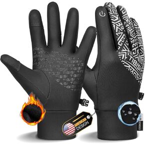 PULIOU Winter Thermal Gloves for Men Women Touchscreen Lightweight Thin Gloves Anti-Slip Running Cycling Driving Liner Gloves
