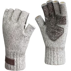 Men’s Ragg Wool Fingerless Gloves Thinsulate Lined Cold Weather Glove