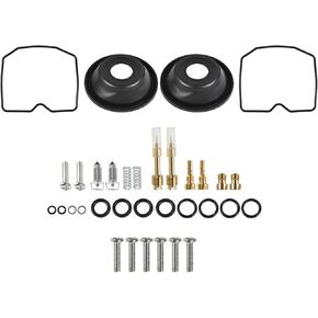 2x Carburetor Repair Kits with Plunger Diaphragm Replacement for Kawasaki EN450A 454 LTD 1985-1990
