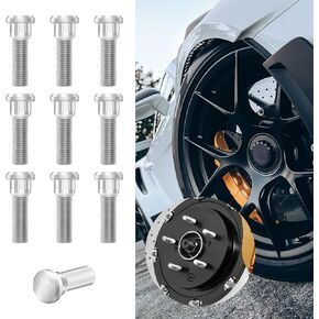 10PCS Wheel Studs, 48mm Long & M12x1.5 Steel Lug Bolts, 610-266 90942-02049 Wheel Lug Stud, Essential Car Accessories Lug Bolts Secure Wheel Hubs Fit for Toyota Chevy Scion Pontiac (10Pcs)