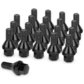 KSP M12x1.25 Wheel Lug Bolt, 20pcs 12x1.25 Stud Set 17mm Hex 22mm Shank for Renegade Hornet, Black OEM/Stock Wheel Stud for Fiat 500 500L 500X, Replace 68296586AA, Dorman 610-632