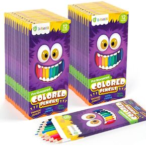 D-FantiX 24 Packs Colored Pencils Bulk, 288 Count Pre-Sharpened Coloring Pencils Set, Back to School Gifts for Students, Elementary Classroom Kindergarten School Supplies for Kids Boys Girls