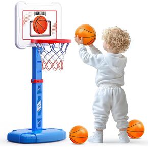 Toddler Basketball Hoop Indoor for Kids, Height Adjustable Poolside Basketball Hoop with 3 Balls for Outdoor Game, Portable Mini Basketball Goal Sport Toys Gift for Toddler Boy Girl Age 3 4 Year