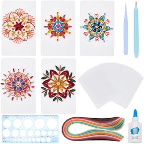 WEBEEDY 20 Sets Paper Quilling Kits for Beginners DIY Mandala Quilling Card Making Kits with 36 Colors Strips, 20 Cards, Paper Quilling Tools and Supplies Home Room Wall Art Decor Creative Gift