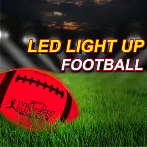 Glow in The Dark Football - Official Size 6, Water-Resistant, Professional Grip, Light Up with Every Throw, includes Pump & Extra Batteries for Kids, Boys, Teens, Adults