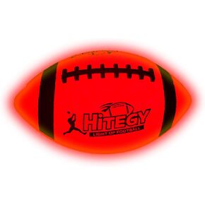Glow in The Dark Football - Official Size 6, Water-Resistant, Professional Grip, Light Up with Every Throw, includes Pump & Extra Batteries for Kids, Boys, Teens, Adults