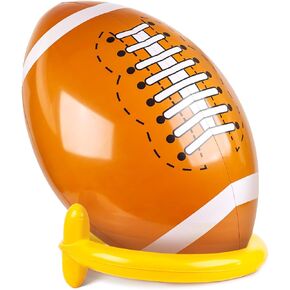 LovesTown 40 Inches Giant Inflatable Football with Tee Set, Jumbo Football Toys for Gameday Football-Themed Party Favors, Sport Party Decorations, Outdoor Football Games for Kids and Adults