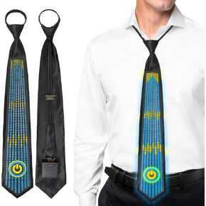 Light up Tie, Novelty Necktie, Sound Control Led Tie with Five Light Modes for Neon Glow Party, Glow Party