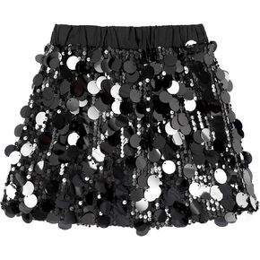 Miipat Girls Sequin Skirt Sparkly Toddler Kids Mini Glitter Skirt Elastic Waist Party Pencil Skirt