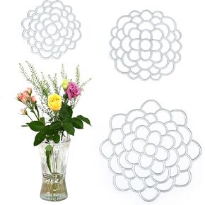 3 Pcs Modern Flower Frog Metal Flower Arrangement Holder Floral Grid Used for Vase Flower Arrangement Art Convenient Stem Holder for Flowers Flower Frog Organizer Metal Lid for Vase (Black)