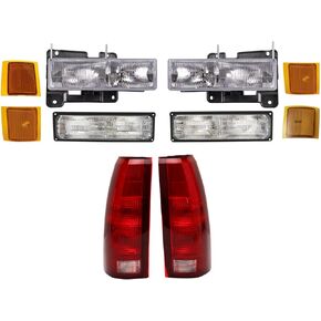 TRQ Driver & Passenger Side Lighting Kit Compatible with Chevrolet GM2502101 GM2503101 GM2518135 GM2519135 GM2520128 GM2521128 GM2550143 GM2550144 GM2551143 GM2551144 GM2800104 GM2801104 GM2806101