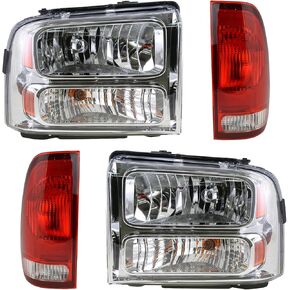 TRQ Driver & Passenger Side Lighting Kit Compatible with 2004-2007 Ford F-250 Super Duty F-350 Super Duty FO2502217 FO2503217 FO2800117 FO2801117