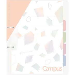 Kokuyo Campus Refillable Notebook, A4 Slim 2 Ring Binder Notebook with 5 Subject Dividers, 100 Sheets Capacity. Suitable for 30 Holes Loose Leaf Paper, Mineral Color Apricot Pink (Le-PP158-L4P)