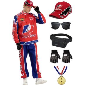 Ricky Bobby Costume Talladega Nights Jumpsuit Race Car Driver Cosplay Outfit Jacket Halloween Adult Men Women
