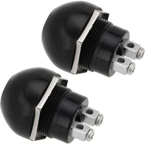 2 قطعة 12 فولت مقاوم للماء لحظة دفع زر ABS القرن زر DC12-24V 10A 2 اتصالات مفتاح مقاوم للماء للسيارات دراجة نارية استخدام الأسود