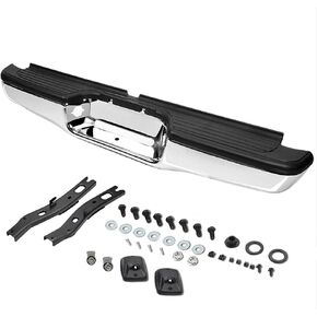 WFLNHB Steel Rear Step Bumper Face Bar Assembly Replacement for Toyota Tacoma 1995-2004 TO1102215 Chrome