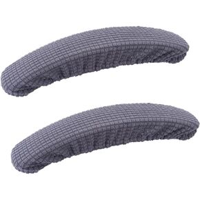 GORGECRAFT 2PCS Office Chair Arm Pad Covers Washable Stretchable Polyester Chair Armrest Rest Slipcover Gray Removable Durable Computer Seat Covers Protector for Gaming Office Computer Rotating Chair