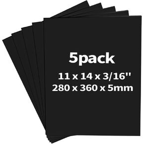 Foam Board, 11" x 14" x 3/16" Black Foam Board, 5 Pack Presentation Foam Core Board for Projects, Poster Board Sheets for Signboards, Arts and Crafts, Framing, Display