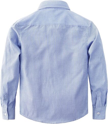 JOGAL Boys Long Sleeve Oxford Dress Shirts Casual Button Down Shirts Striped Tops for 6-14 Years in Kuwait