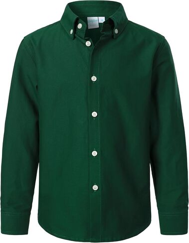 VATPAVE Boys Dress Shirts Long Sleeve Button Down Shirts Formal Uniform Solid Oxford Shirt in Saudi Arabia