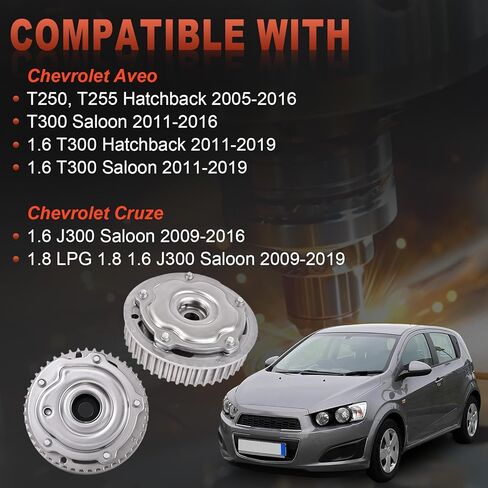 مجموعة تروس عمود الحدبات توقيت المحرك ترس عمود الحدبات مدخل وكاميرا العادم VVT ضرس متوافق مع شيفروليه أفيو كروز 1.6L 1.8L استبدال 55567048 55567049 5636466 5636467 12992409 12992410 in Kuwait