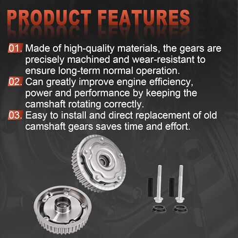 مجموعة تروس عمود الحدبات توقيت المحرك ترس عمود الحدبات مدخل وكاميرا العادم VVT ضرس متوافق مع شيفروليه أفيو كروز 1.6L 1.8L استبدال 55567048 55567049 5636466 5636467 12992409 12992410 in Kuwait