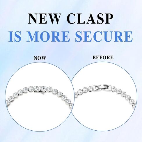 Moissanite Tennis Bracelets for Women: White Gold Plated 925 Sterling Silver Round Chain Sparkling 3mm Diamond VVS1 D Color Solitaire Precious Bracelet Birthday Valentine's Day Wedding Brides Jewelry in Saudi Arabia