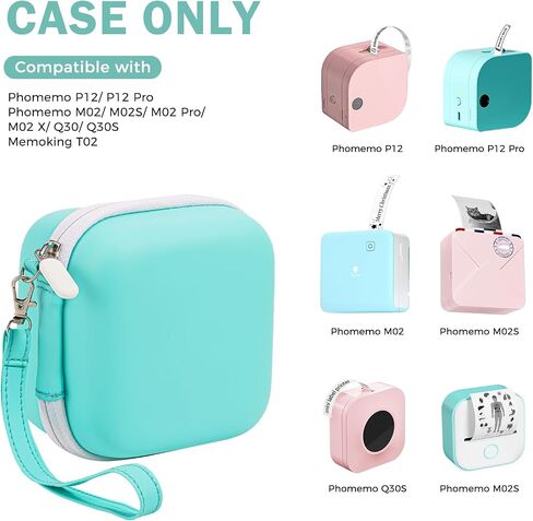 ProCase Carrying Case for Sticker Printer Phomemo M02 P12 Memoking T02, Travel Bag for Mini Portable Thermal Sticker Printer Label Maker, Sticker Machine Paper USB Cable Hard Storage Box Holder -Black in Saudi Arabia