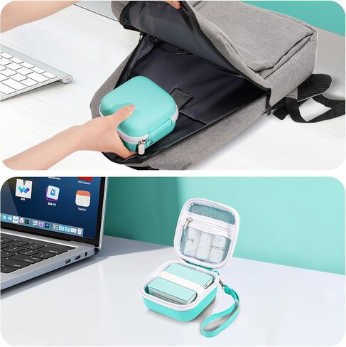 ProCase Carrying Case for Sticker Printer Phomemo M02 P12 Memoking T02, Travel Bag for Mini Portable Thermal Sticker Printer Label Maker, Sticker Machine Paper USB Cable Hard Storage Box Holder -Black in Saudi Arabia