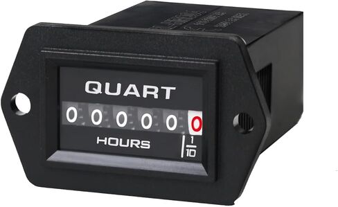 AC/DC Mechanical Hour Meter No Battery Hour Gauge,Surface Waterproof Design for Lawn Mower Generator Air Compressor Golf Cart Snowblower Forklift (DC 8-80V) in Saudi Arabia