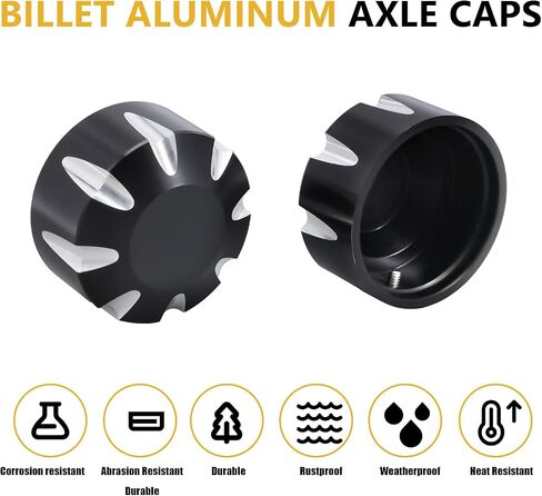 Axle Nut Covers for Can Am Spyder, Aluminum Axle Nut Caps Tricycle Accessories for 2018-Up Can-Am Spyders GS/RS RT ST F3 All Models (Black Front Axle) in Saudi Arabia